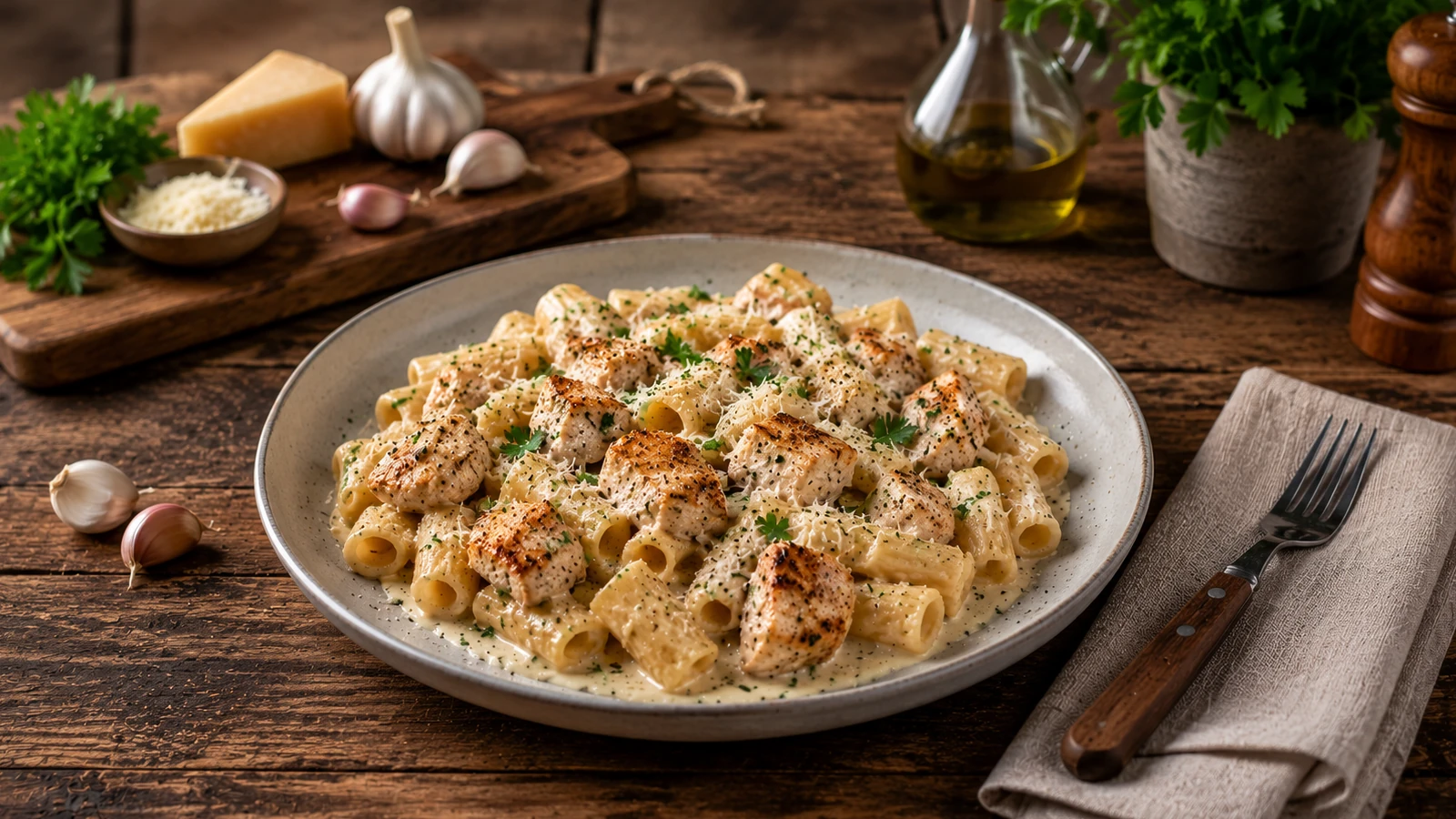 Garlic Chicken Rigatoni