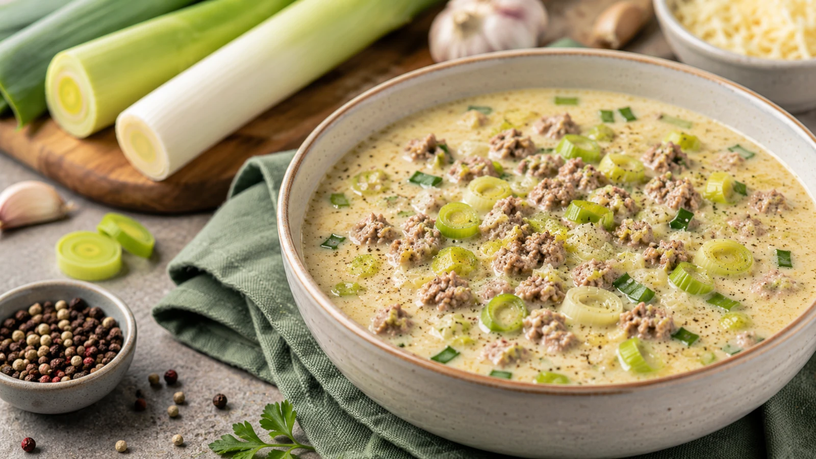 Käse-Lauch-Suppe